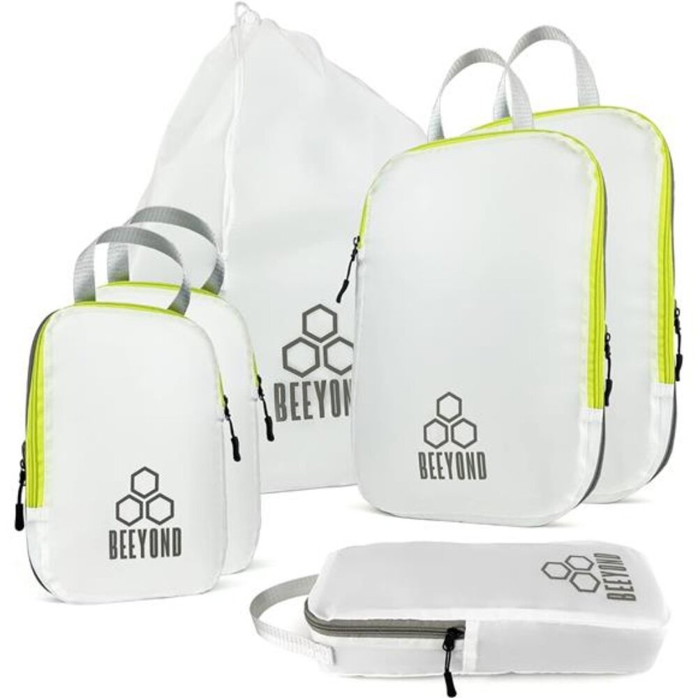 Compression Packing Cubes Set - 6 Pieces for Travel and Luggage Organization